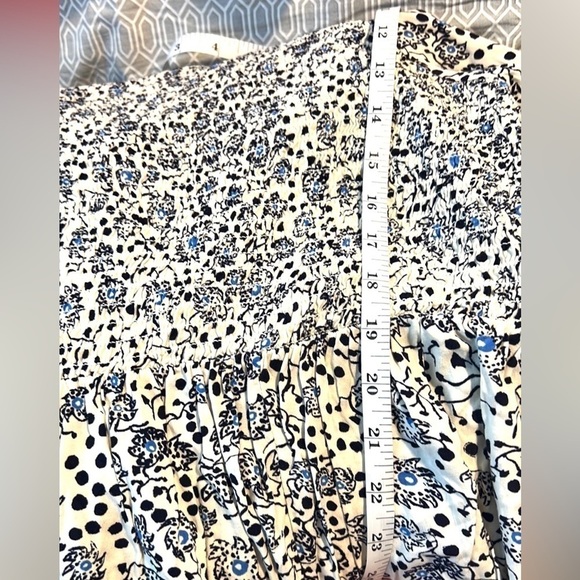 🔥ELOQUII Elements Women's Plus Size Dandelion Print Midi Dress w/Smocked Bodice - Picture 9 of 13